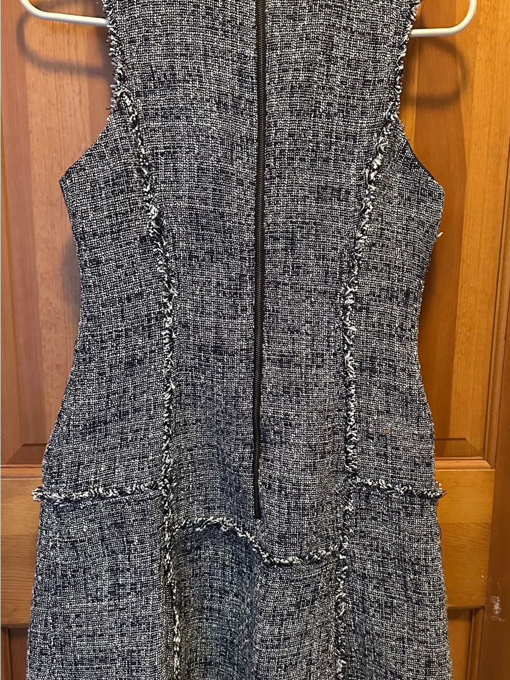 Banana Republic Tweed Fit-and-Flare Dress in Black and White - Picture 3 of 6